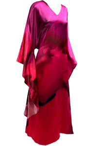Silk Kimono Electric Pink - Floor Lenght