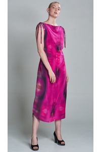 Fuchsia Long Summer Silk Dress