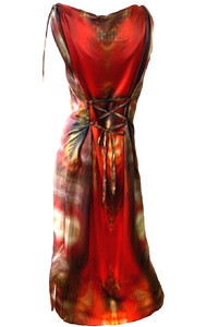 Red Long Summer Silk Dress