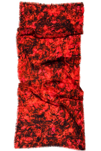 Crimson Bloom  Fine Wool Scarf
