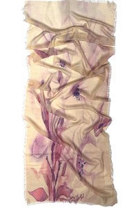 White Lilies Wool Scarf