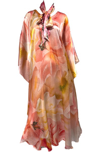 Flowers From Julia Silk Satin Maxi Kaftan