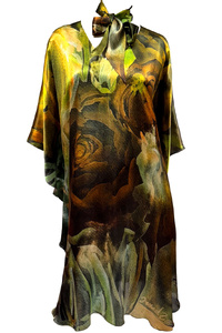 Midsummer Night's Dream Silk Satin Midi Kaftan 