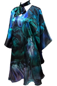 Midnight Dream Silk Satin Midi Kaftan