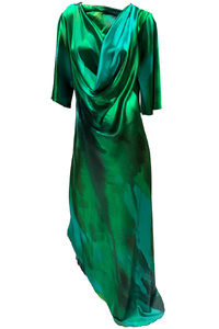 Waterfall Neck Gown - Forest Green