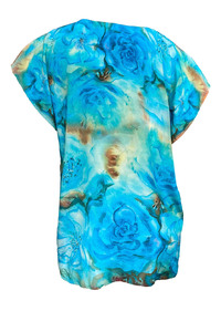 Blue Roses Silk Top