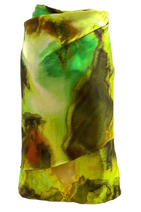 Summer Green Silk Wrap Skirt