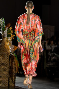 Clivia Garden Silk Kimono Dress Floor Length