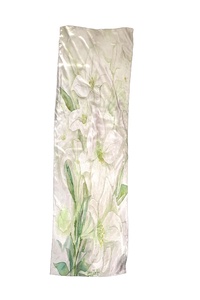 WHITE LILIES SILK SCARF