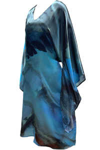 Silk Kimono Dress Porceline Blue - Middi