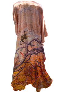 Sunset After The Storm Silk Satin Maxi Kaftan