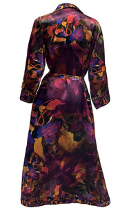Silk Robe Jacket Floral Purple