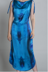 Blue Long Summer Silk Dress