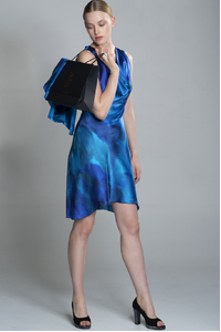 Cowl Neck Blue Fire Dress
