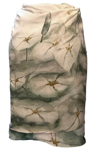 Dream Flowers Silk Crepe Wrap Skirt