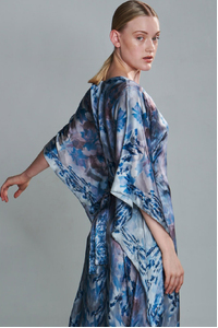 Sky Maxi Silk Kimono Dress