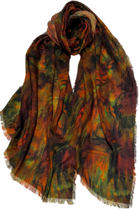 Floral Symphony off Autumn Fine Wool Scarf