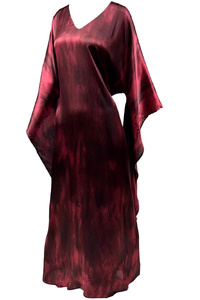 Silk Kimono Dress Mahogany Evening  - Floor Length
