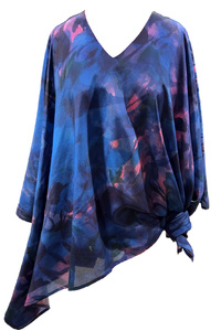 Winter Shades Silk Poncho by JAVAD