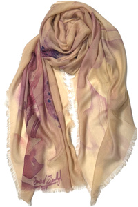 White Lilies Wool Scarf