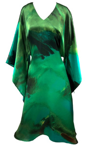 Silk Kimono Dress Forest Dream - Middi - 2025