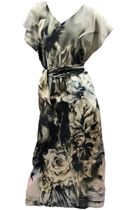 Silk Maxi Dress Flower's From Julia Sage