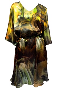 Midsummer Night's Dream Silk Satin Midi Kaftan 