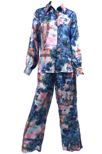 Harbour Bridge in Fireworks Silk Pant Suit