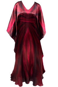 Cherry Waves Maxi Silk Satin Kaftan