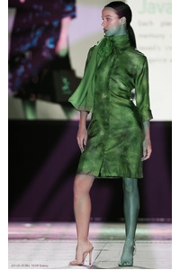 Green Marble Silk Shirt Dress