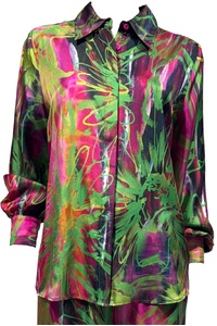 Sunset Garden Silk Blouse