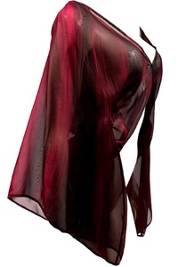 Merlot Sway Silk Chiffon Cape  2026