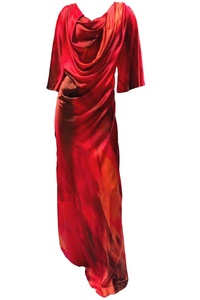 Waterfall Neck Gown - Fire