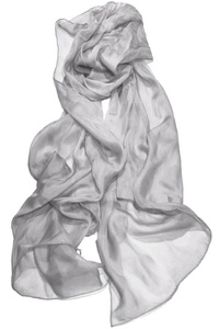 Silver Silk Chiffon Scarf
