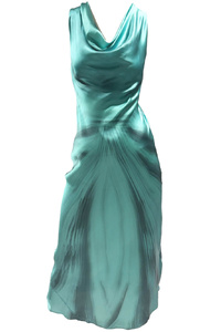 Siren Sway  Waterfall Neck Silk Dress