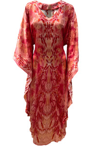 Pink Maxi Silk Kimono Dress