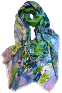 Bouquet de Fleur Fine Wool Scarf