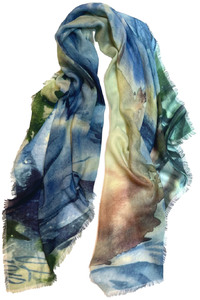 Blue Magnolia Wool Scarf