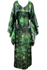 Silk Maxi Kimono Dress Mossy Cave