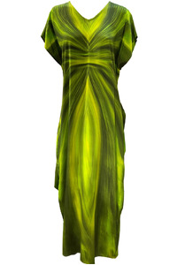 Green Canary Maxi Silk Dress