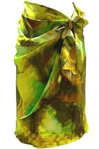 Summer Green Silk Wrap Skirt