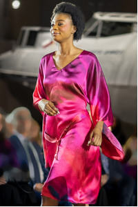 Silk Kimono Dress Electric Pink - Middi