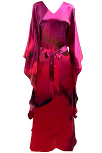 Silk Kimono Electric Pink - Floor Lenght