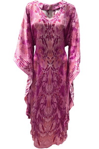 Lilac Maxi Silk Kimono Dress