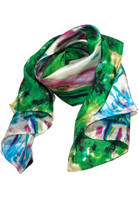 Harbour Bridge in Fireworks Green Silk Scarf