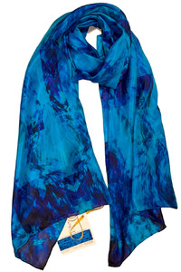 Ocean Blue Silk Scarf