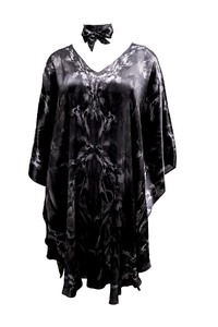 Midnight Floral Silk Satin Midi Kaftan 2024