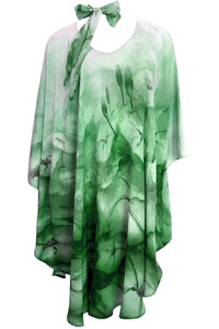 Dream Flowers Silk Satin Midi Kaftan