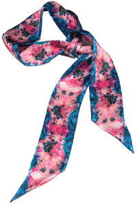 Dragon Flies Blue/Pink Silk Twilly