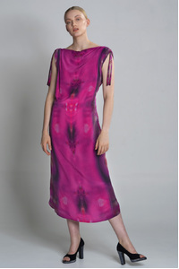 Fuchsia Long Summer Silk Dress